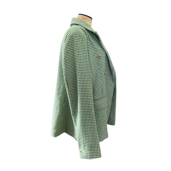 NWOT ENTRO Green Houndstooth Blazer Womens XL - Picture 2 of 9